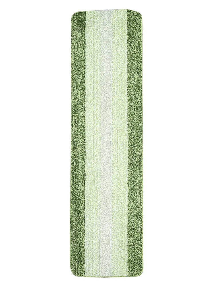 Saral Home Microfiber Striped Rectangle Anti-Skid Runner Colour Green