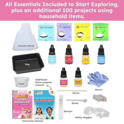 Butterfly EduFields 100+ Science Kit | Gift for Girls Age 6-7 | Birthday Gift for 5 6 7 8 Year Old Girl | Girls Science Experiment Kit | Toys for 6 Year Old | Fun STEM Learning and Educational Toys
