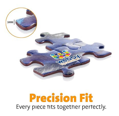Webby Gradient Pink Blue Wooden Jigsaw Puzzle 500 Pieces Multicolor