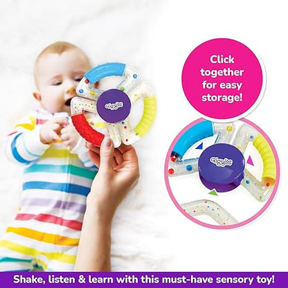 Funskool Giggles Sensory Rattle Unique Textured Handles