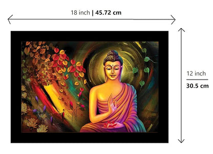 Lifehaxtore Enlighten Buddha Art Framed Painting Meditating Buddha