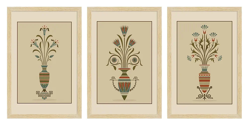 ArtX Paper Vintage Paintings with Frame Set of 3