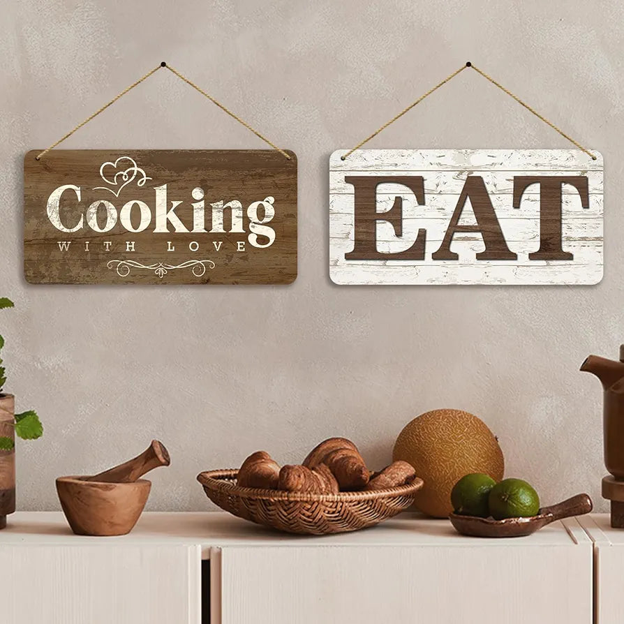 Kotart Kitchen Quotes Wooden Wall Art Hanging for Restaurant Bar Dianing Area 4