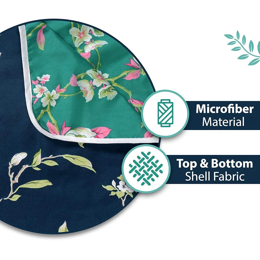 Divine Casa 120 GSM Microfiber Single Kids Dohar Soft & Lightweight Throw Blanket Floral Pattern Colour Bristol Blue