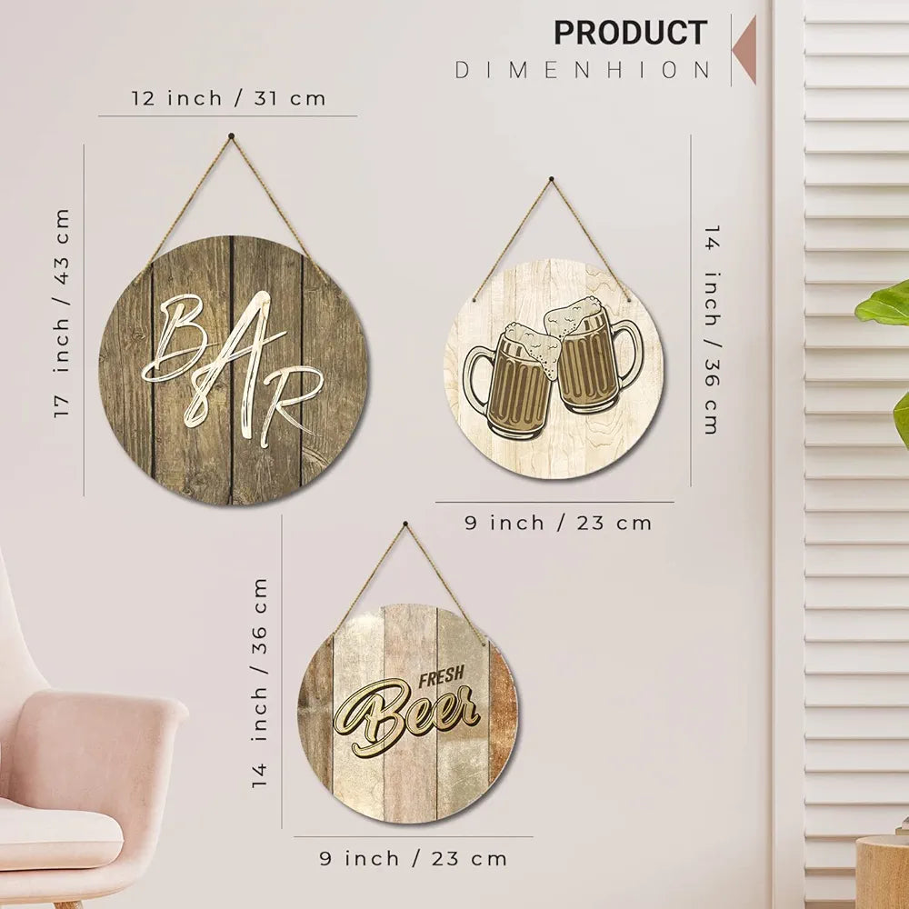 Kotart Wooden Wall Hanging Home Decor Items Bar Beer