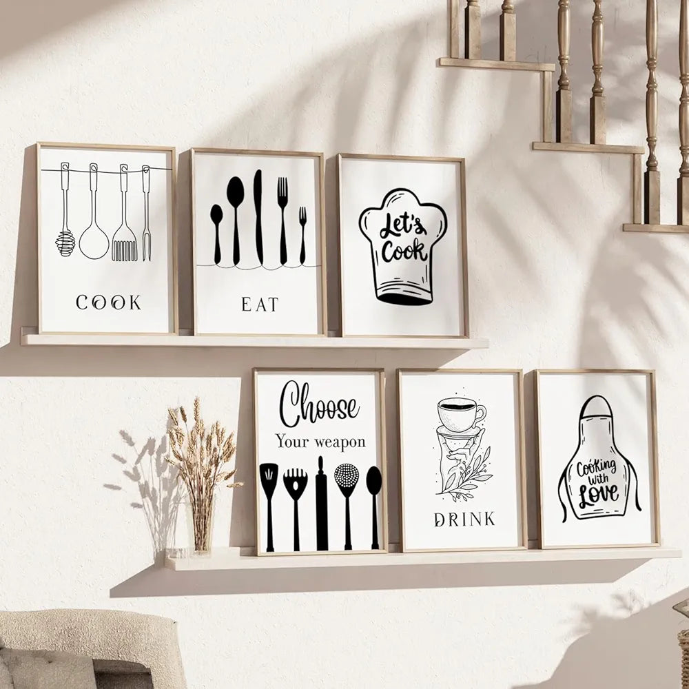 Kotart Restaurant Theme Digital Painting for Kitchen Restaurant Cafe Wall Decoration B