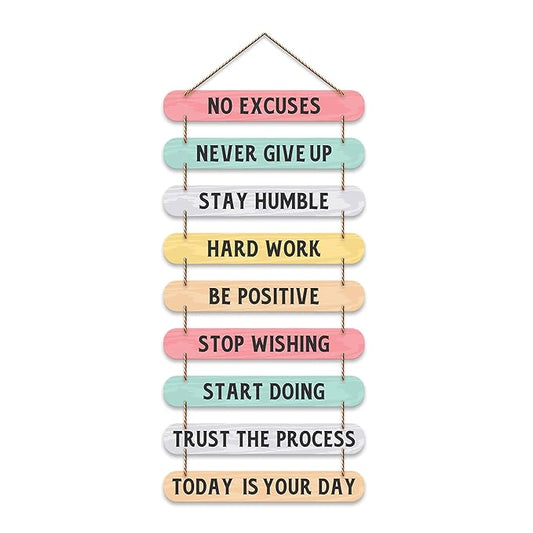 Artvibes Decorative Motivational Quotes Printed Mdf Wooden Wall Hanging | Modern Wall Decoration Accessories