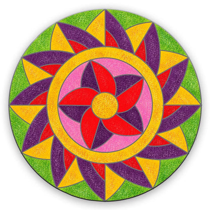 Toykraft: Sand Art Kit Rangoli Mandala Jr., Sand Art Activity Kit for Kids, Art and Craft, Gift Item for 3 Year olds ,Paper, Multicolor