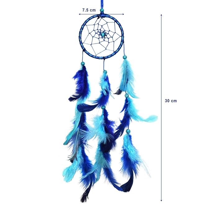 Asian Hobby Crafts Dream Catcher Mini for Wall Hanging and Decorations | Blue