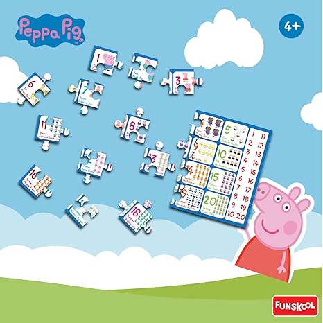 Funskool Peppa Numbers Puzzle 1-20 Educational 60 Pieces Puzzle Toy