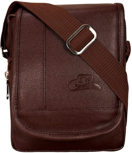 Leather World Sling Bag for Men PU Leather Messenger Cross Body Travel Office One Side Chest Shoulder Bag for Men & Women