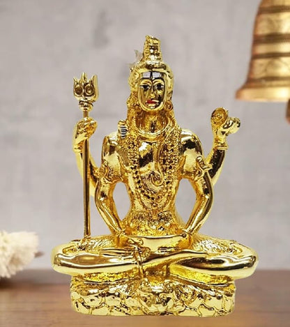 Gold Art India Silver Plated Lord Shiva Idol Bhole Baba Bholenath Hindu God Statue for Pooja