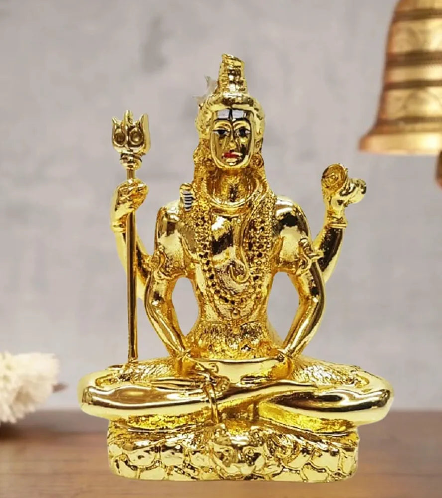 Gold Art India Gold Plated Lord Shiva Idol Gold