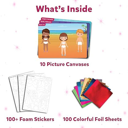 Skillmatics Art & Craft Activity Foil Fun Dress Up No Mess Art for Kids Creative Activity
