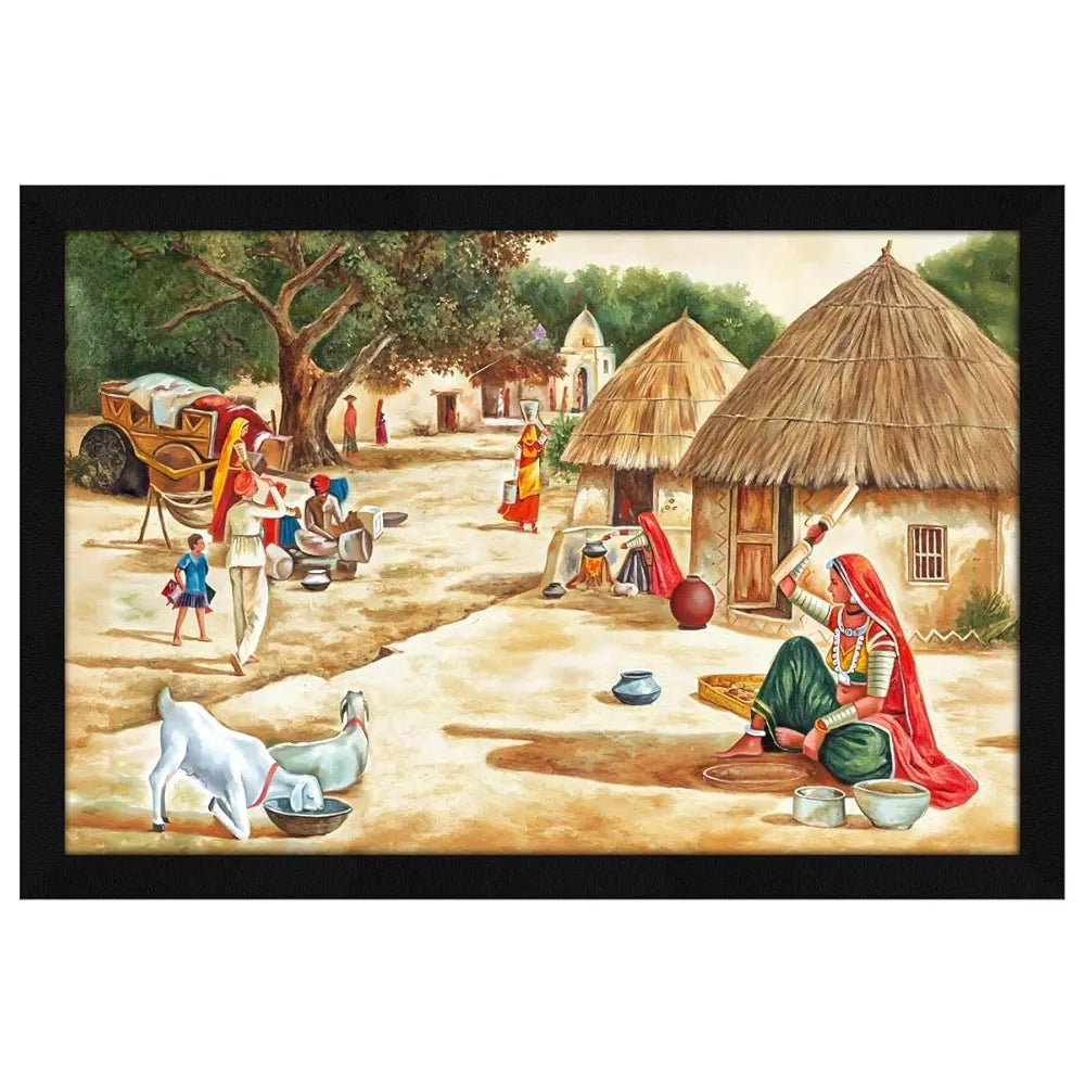 ArtX Paper Village Scene AXI000203-VIL Nature Wall Art Painting