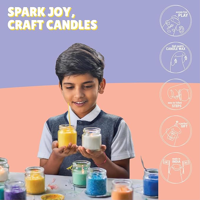 Kalakaram Diy Aroma Beeswax Candle Making Kit | Craft 6 Exquisite Aroma Beeswax Candles | Activity Kit for Kids