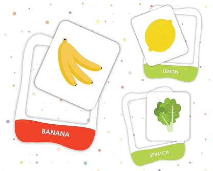 Popcorn Games & Puzzles Learning Puzzles Fruits & Vegetables for Kids |Improves Focus, Memory,Logic & Fine Motor Skills with 50 Pieces