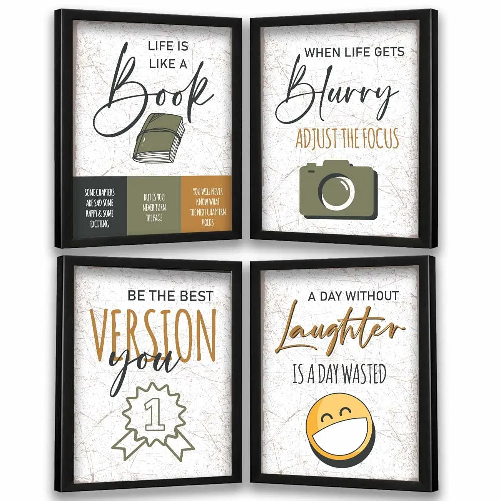 Kotart Life Is Like a Book Motivational Quotes Framed Poster