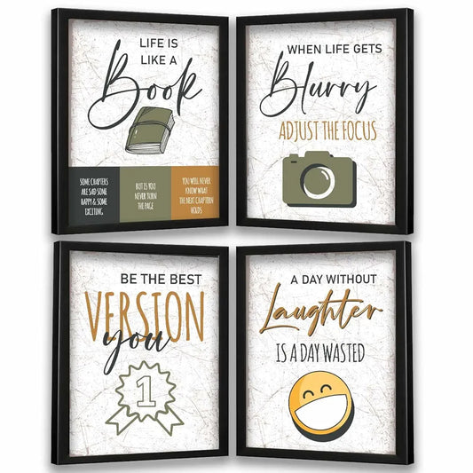 Kotart Life Is Like a Book Motivational Quotes Framed Poster