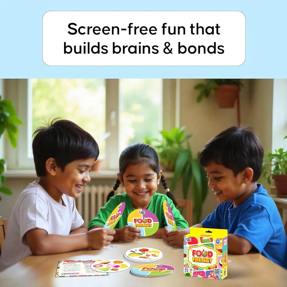 GiniMini Food Frenzy – Educational Card Game for Kids Ages 3+ | 57 Food-Themed Cards & Manual | Improves Vocabulary, Observation & Thinking 