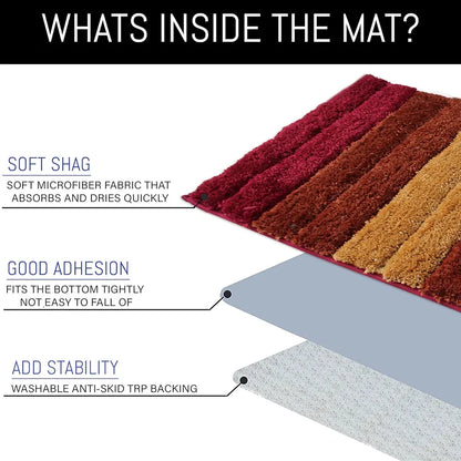 Luxe Home International Microfiber Luxe Home Bath Mat Soft Anti Slip Skid Luxury Mats  40X60 Cm  Colour Cherry