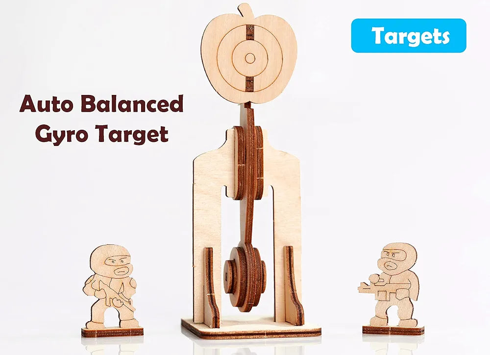 Funvention- for Little Scientist in Every Kid Handgun - Diy Functional Mechanical Model Stem 3D Puzzle Lerning Kit Collectible Building Kit With Rubberband Shooting & Storage,Pack Of 1,Multicolor