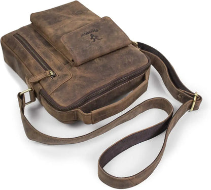 Goatter Hunter Leather 11”Inch Messenger Bag For Men  GTHT-08