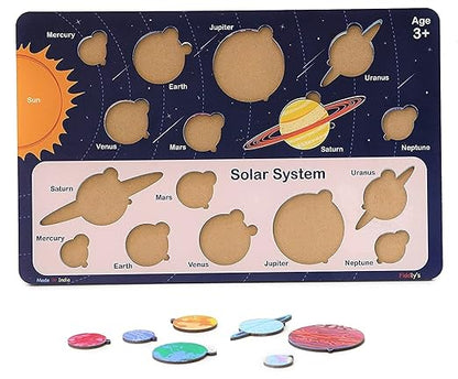 Fiddly's Solar System Wooden Puzzle for Kids | Educational Stm Toy
