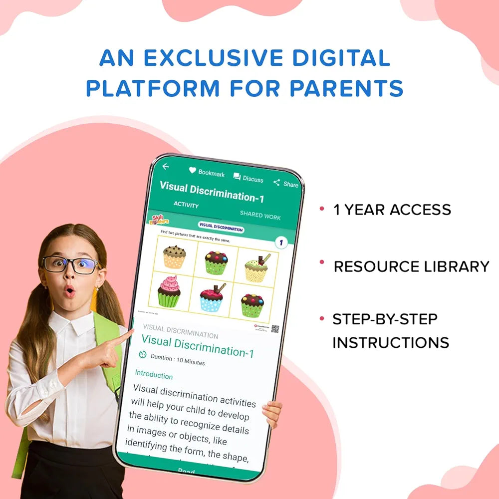 ClassMonitor Brain Development with Free App with 25 Riddles,9 Decoding Activities,Crossword Puzzles,100+ Letter Tiles | Home-Learning Kit for Kids Age Group 6-8 Years