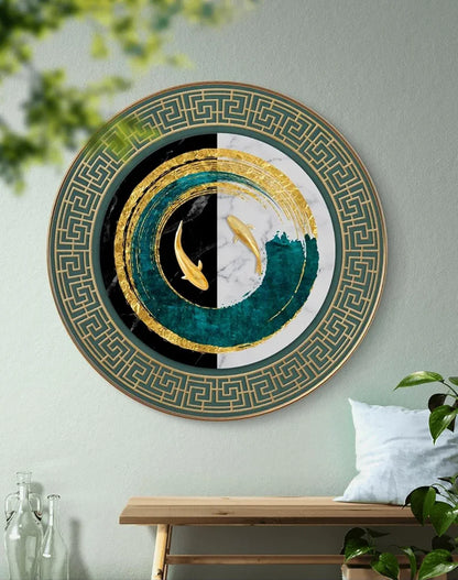 Livin'luxe Paintings Fish Abstract Modern Art Premium Sparkle Lamination Golden Slim Frame Large Size GRM-17