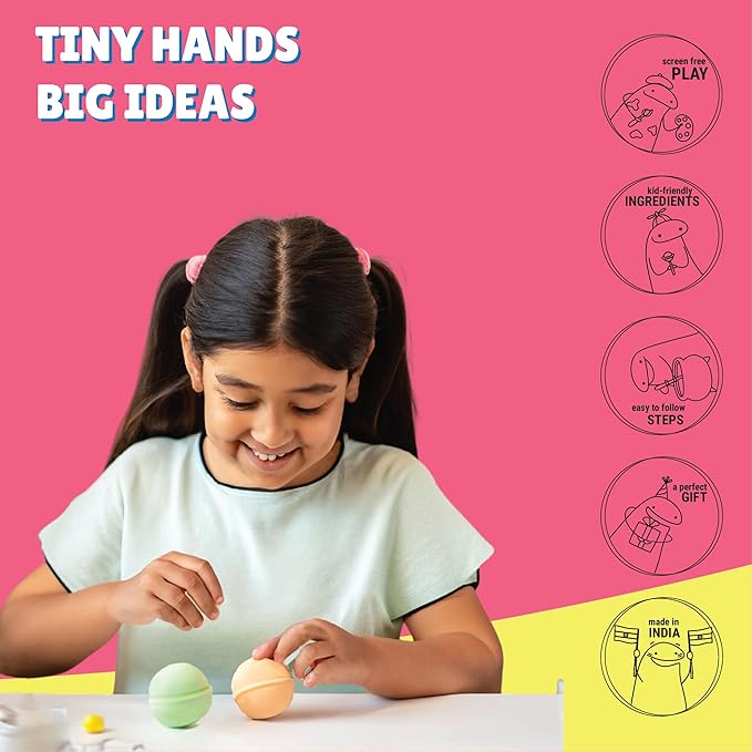 Kalakaram Diy Bath Bombs Making Kit - Craft 4 Rejuvenating Bath Bombs Using Exotic Essential Oils | Activity Kit for Kids