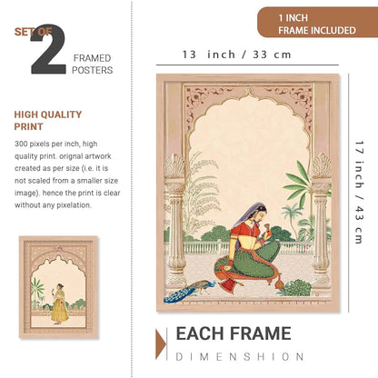 Kotart Madhubani Art Paintings with Frame Traditional Framed Painting C Pack of 6