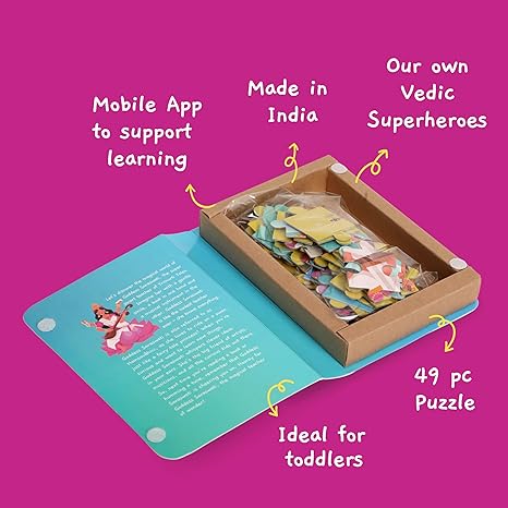 Toynama Educational Toys for Kids Saraswati 49 Pcs Jigsaw Puzzles Ages 3+ Cultural Interactive