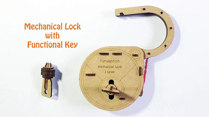 Funvention- For Little Scientist In Every for Kid Fantasy Build Working Lock Yourself Diy Mechanical Lock With Key Stem Learning Utility 