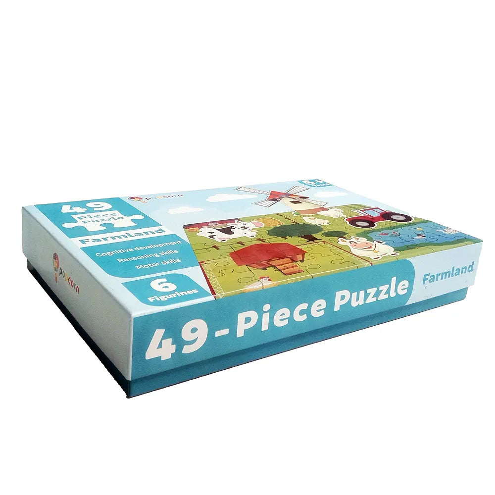 Popcorn Games & Puzzles Farmland 49 Piece Puzzle Kids Jigsaw Game Puzzle - Science Educational Toys for Kids Children 5+ Years