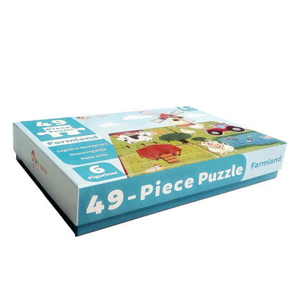Popcorn Games & Puzzles Farmland 49 Piece Puzzle Kids Jigsaw Game Puzzle - Science Educational Toys for Kids Children 5+ Years
