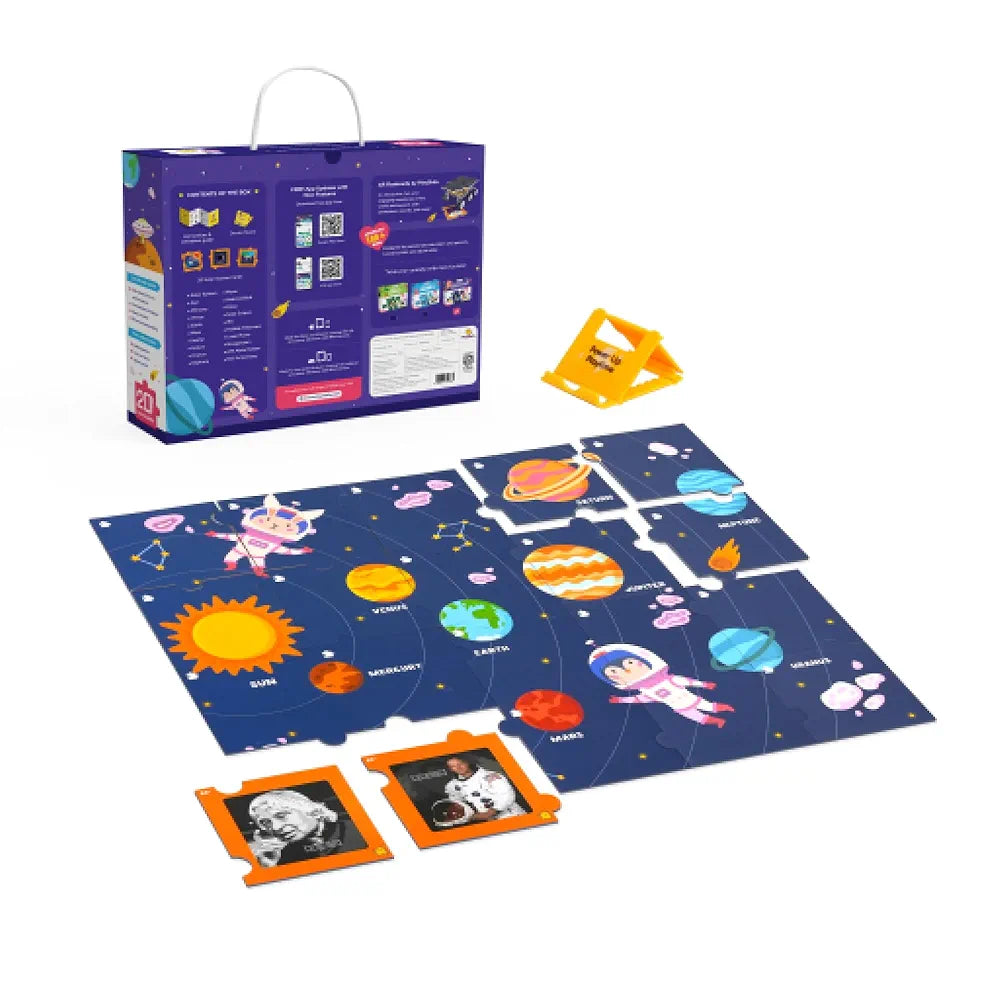 Playshifu 20 Space Flashcards with Space Quest for Kids - Boost General Knowledge, Builds Vocabulary with 4D Educational AR-Powered STEM Fun Learning, Interactive Game 