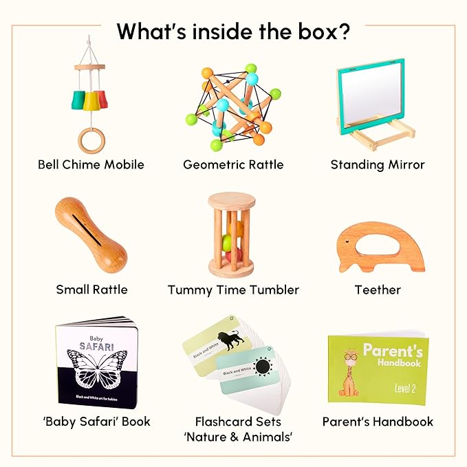 Curious Cub Montessori Learning Wooden Toys Box | Box 2 | Improve & Develop Language Memory Skills