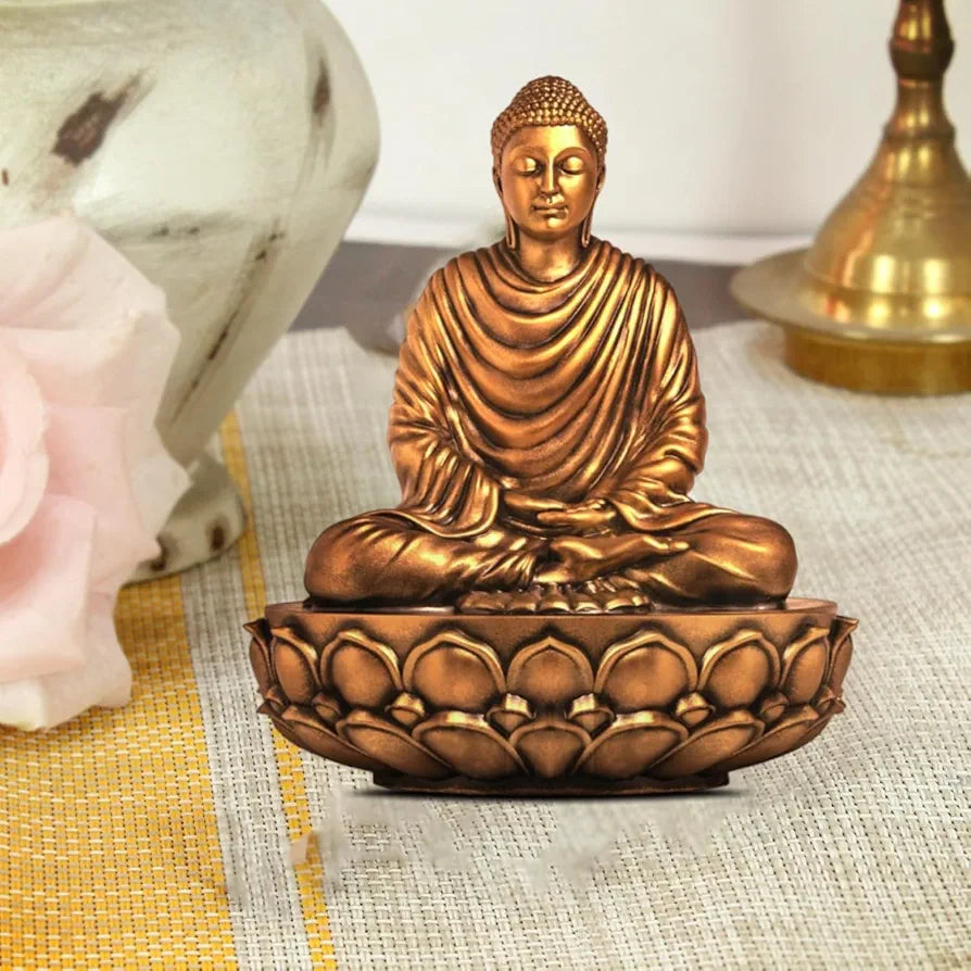 Jd Fresh 6 Inch Gautam Buddha Statue - Gold