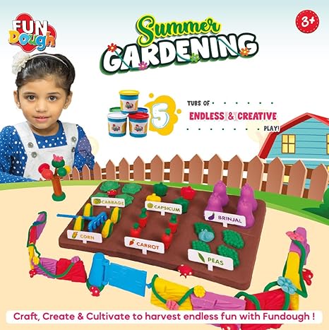 Funskool Fundough Playset Summer Gardening Garden Themed Playset Harvest Vegetables
