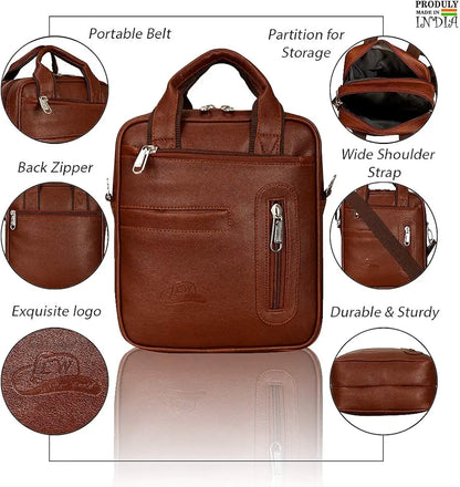 Leather World Sling Bag for Men PU Leather Messenger Cross Body Travel Office One Side Chest Shoulder Bag for Men & Women