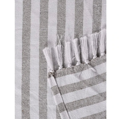 Sashaa World Striped Throw Bedcover Colour Natural