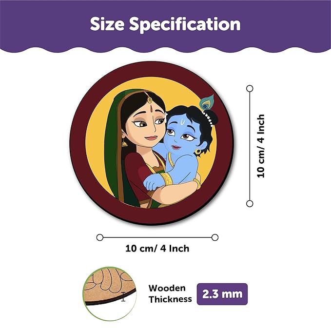 Mini Leaves Paint Your Own Mandala Art Coasters, Pack of 6 Coasters Diy Painting Craft Kit for Kids and Adults | Brown