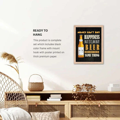 Kotar Money Cant Buy Happiness Quotes Frames Wall Poster design-14