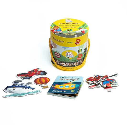 The Book Tree Transport Puzzle Box for Kids - 60 Piece Transport Jigsaw & Toddler Puzzles with 1 Board Book-Educational Toy for Cognitive Development | Return & Birthday Gifts by Majestic Book Club