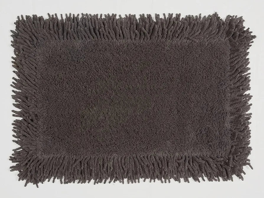 Saral Home Easy Living Cotton Shaggy Mat Colour Dark Grey