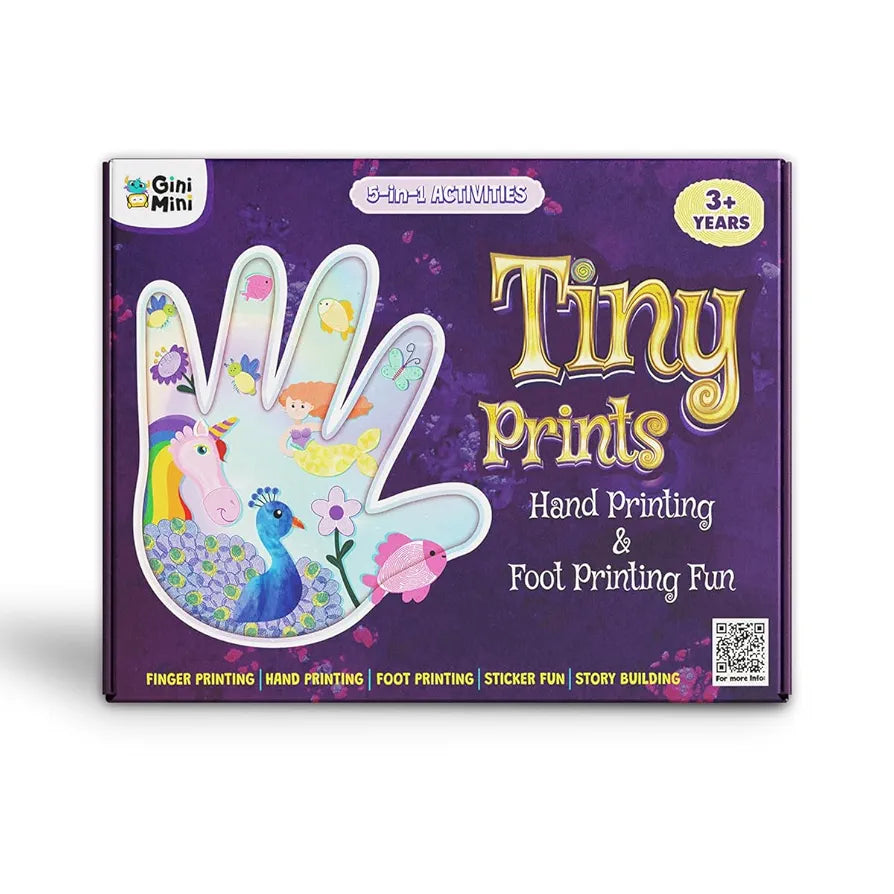 GiniMini Tiny Prints and The Magical Journey Art & Craft Kit for Kids 3–5 | 10 Story-Based Activities, Fingerprint Painting, Stickers, DIY Scrapbook | Creative Gift for Preschoolers