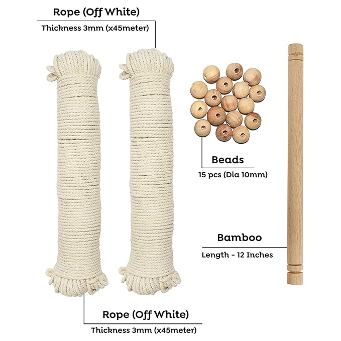 Kalakaram Abstract Wall Hanging Making Kit for Girls and Adults | Macrame Wall Hanging Decoration Kit