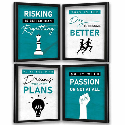 Kotart Risking Is Better Motivational Quotes Posters with Frame
