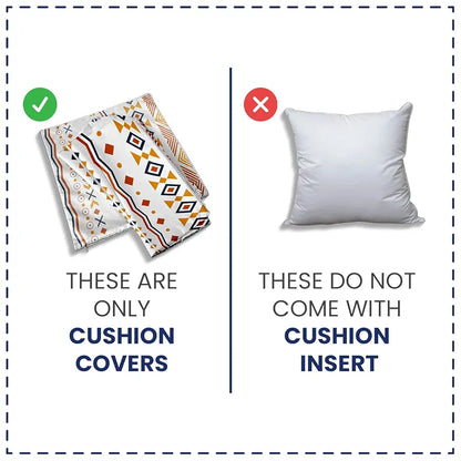Urban Space Decorative Cotton Cushion Cover Set of 3 Cushion Covers for Sofa, Bedroom, Living Room Motif Mustard